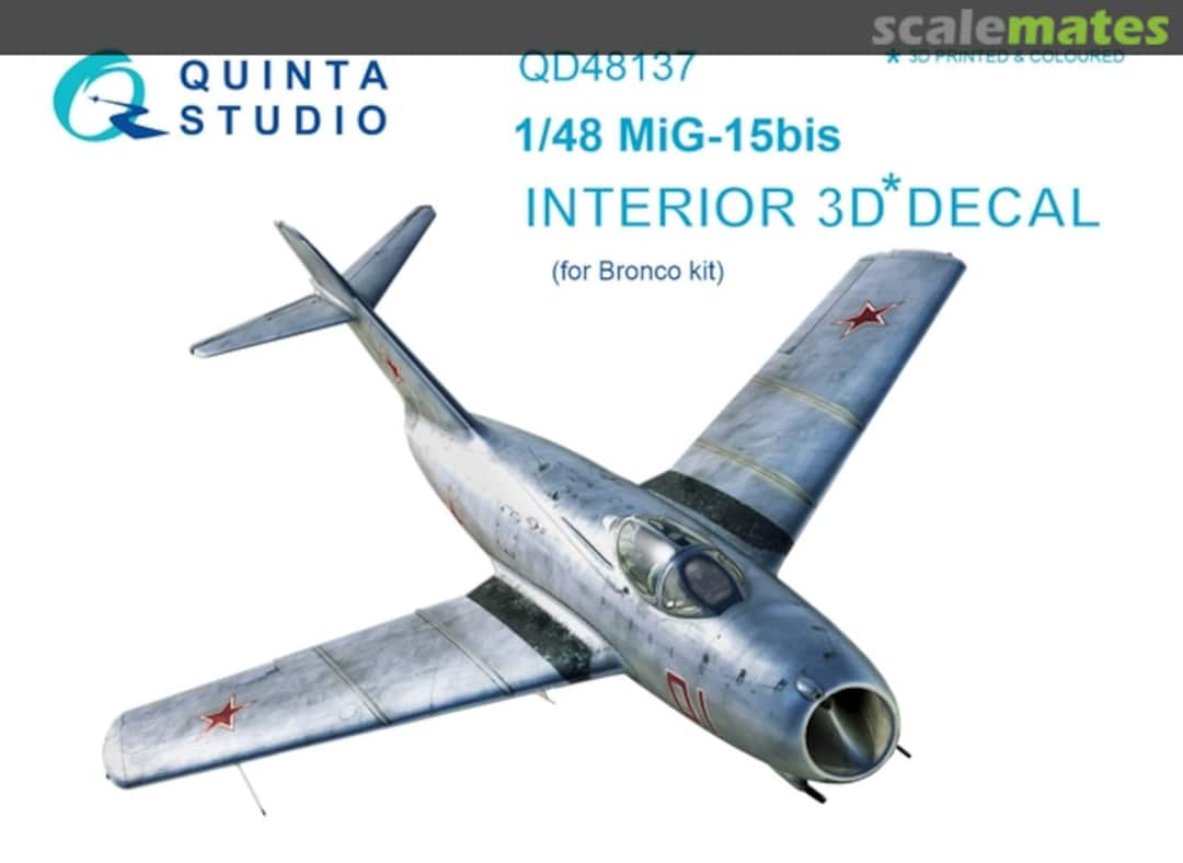 Boxart MiG-15bis interior 3D decals QD48137 Quinta Studio