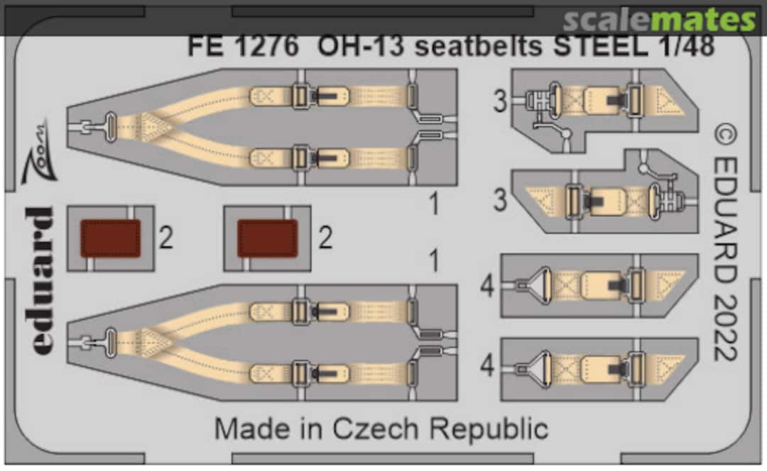 Boxart OH-13 seatbelts, steel ZOOM FE1276 Eduard