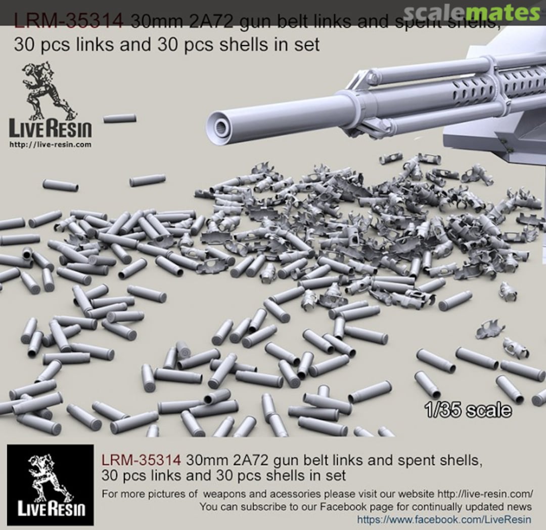 Boxart 30mm 2A72 gun belt links and spent shells LRE-35314 Live Resin