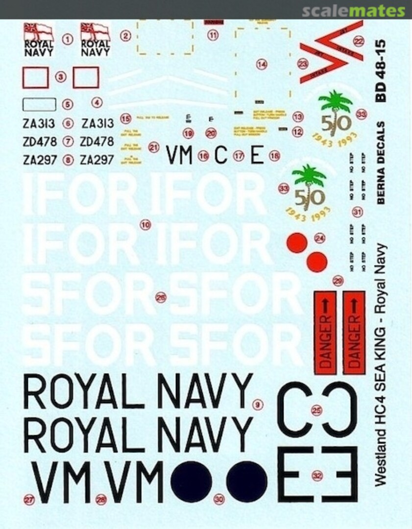 Boxart Westland HC4 SEA KING - Royal Navy BD 48-15 Berna Decals