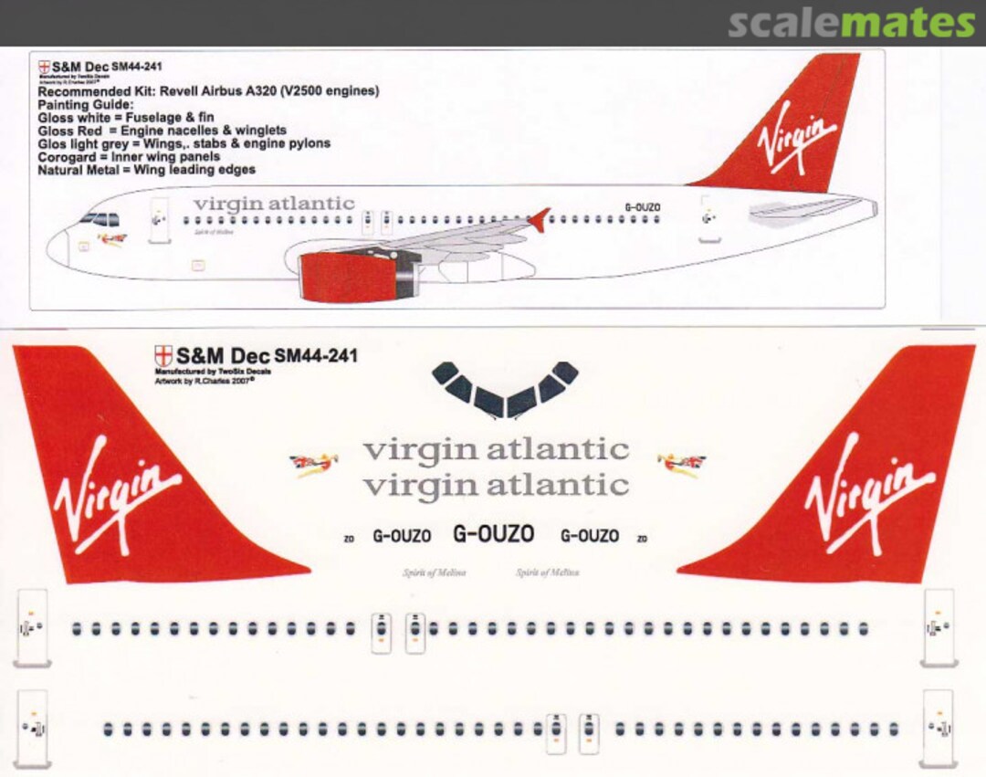 Boxart Virgin Atlantic Airbus A320 SM44-241 S&M Dec