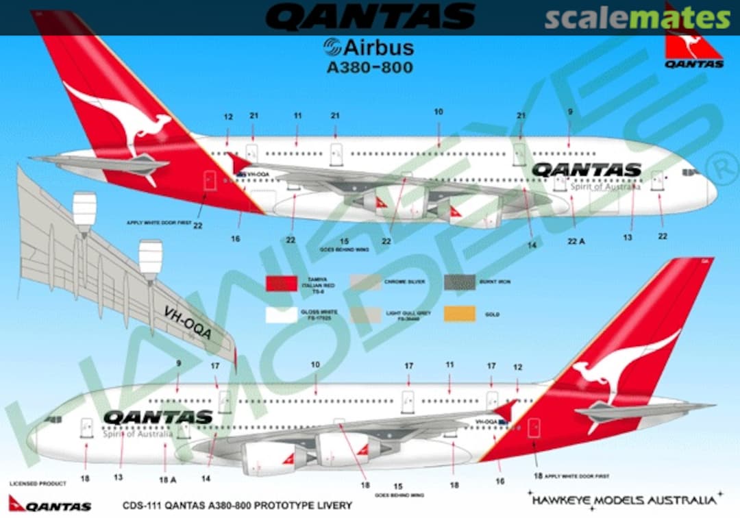 Boxart QANTAS, Airbus A380-800, "Spirit of Australia" CDS-111 Hawkeye Models