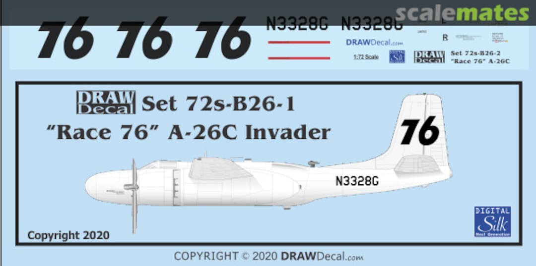 Boxart "Race 76" A-26C Invader 72-B26-02 Draw Decal