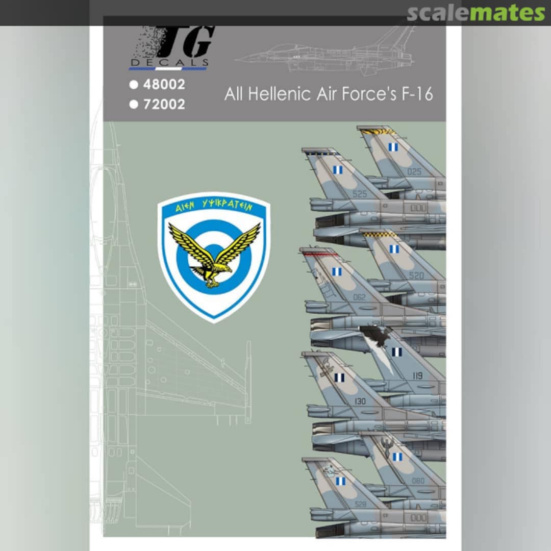 Boxart All Hellenic Air Force's F-16s 72002 TG Decals