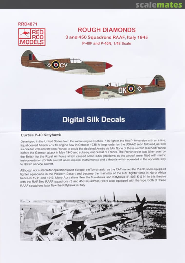 Boxart Rough Diamonds P-40F and P-40N RRD4871 Red Roo Models