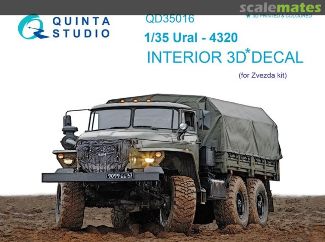 Boxart Ural 4320 interior 3D decals QD35016 Quinta Studio