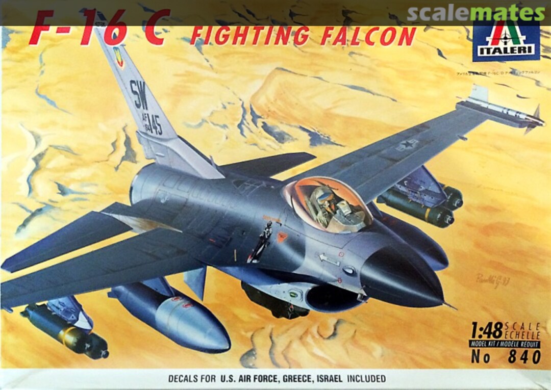 Boxart F-16C Fighting Falcon 840 Italeri