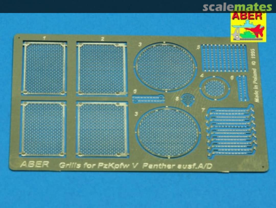 Boxart Grilles for PzKpfw V Ausf.A/D ''Panther'' (Sd.Kfz.181) 35G01 Aber