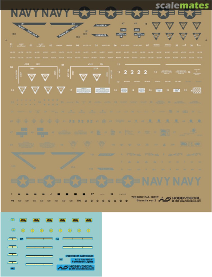 Boxart F-18E/F Super Hornet Stencils Ver 2 ST72028V2 HobbyDecal