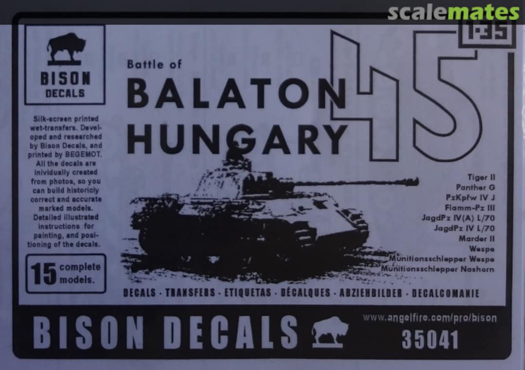 Boxart Battle of Balaton, Hungary 45 35041 Bison Decals