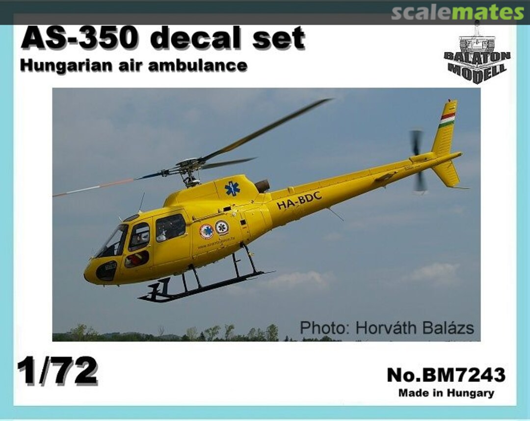 Boxart AS-350 Hungarian air ambulance BM7243 Balaton Modell