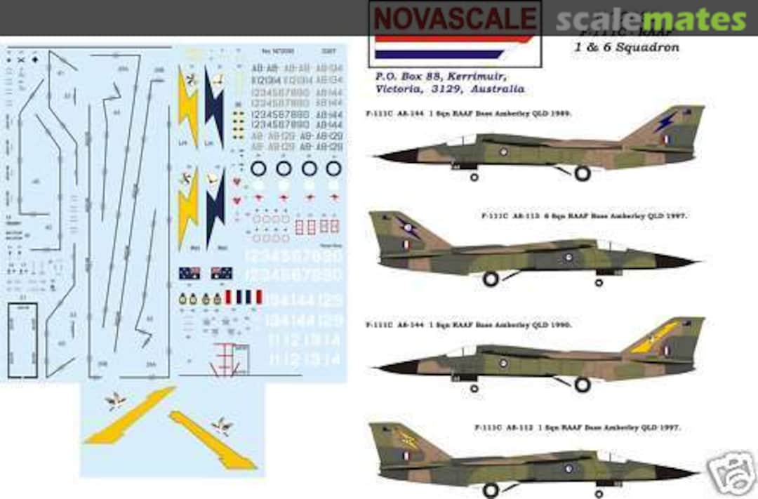 Boxart F-111C - RAAF 1 & 6 Sqn N-72030 Novascale