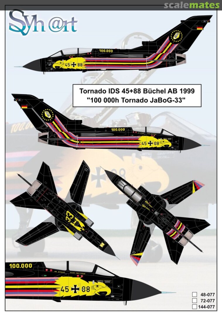 Boxart Tornado IDS 45+88 Büchel AB 1999 "100 000h Tornado JaBoG-33" 144-077 Syhart