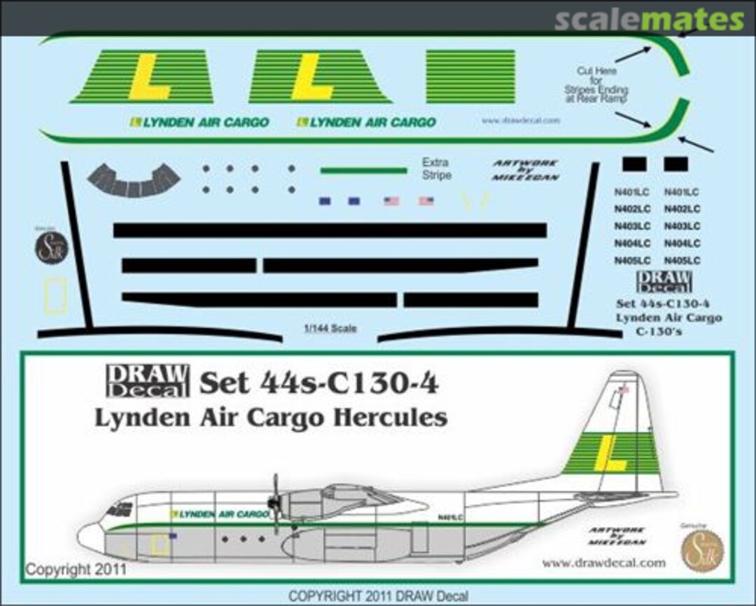 Boxart Lockheed L-100-30 Lynden Air Cargo 44s-130-4 Draw Decal