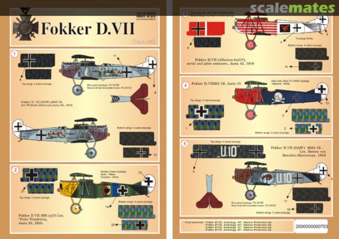 Boxart Fokker D VII 48-025 Print Scale