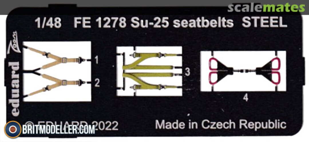 Boxart Su-25 seatbelts, steel FE1278 Eduard