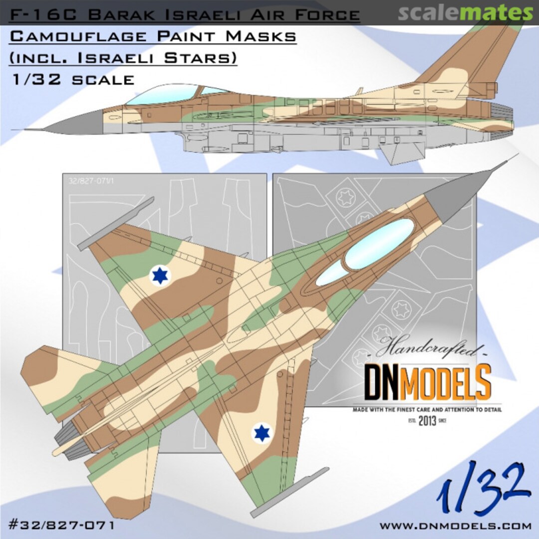 Boxart IAF F-16C Barak Israeli Camouflage Paint Masks Set 32/827-071 DN Models