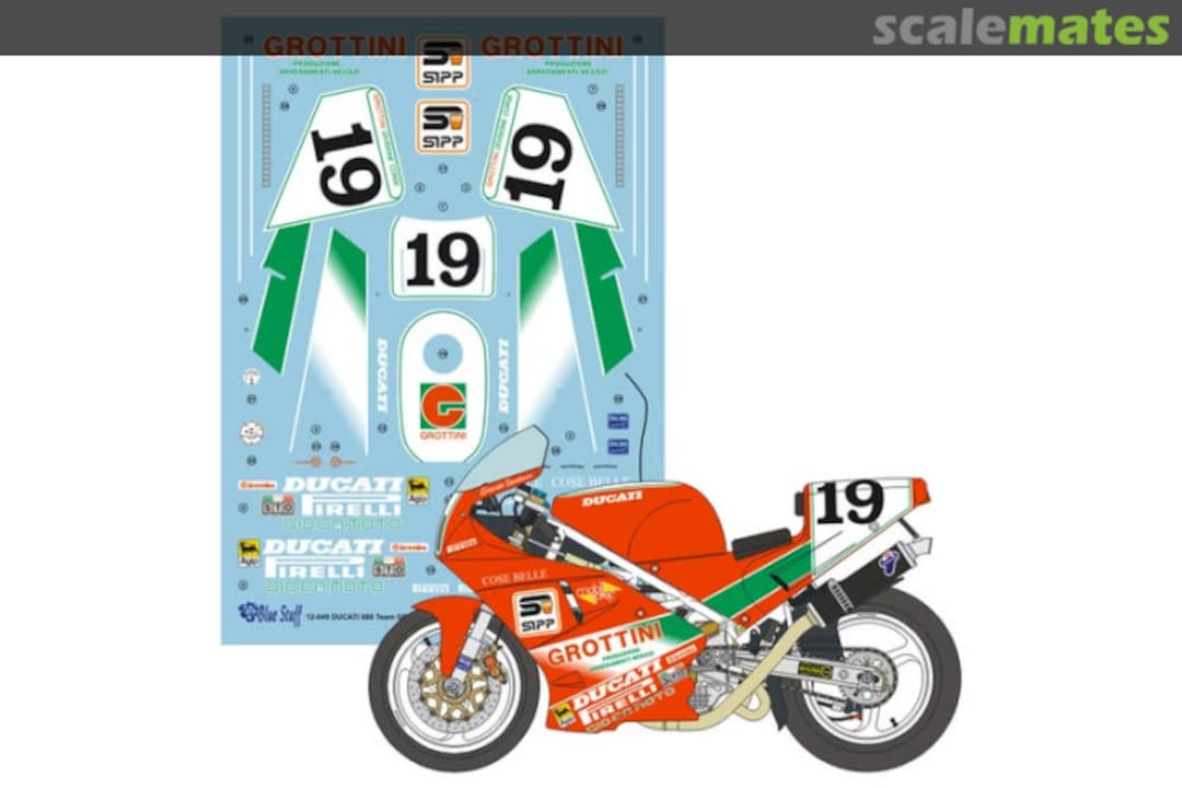 Boxart Ducati 888 sponsored by Grottini #19 12-049 Blue Stuff