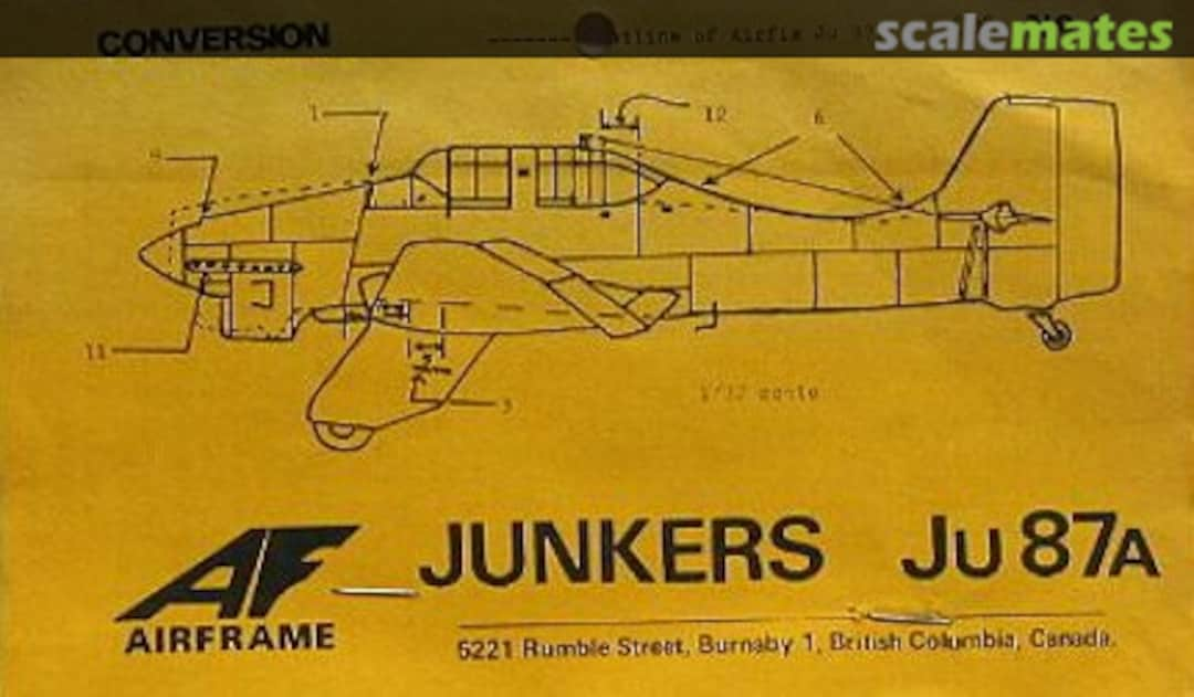 Boxart Junkers Ju 87A Conversion 1 Airframe