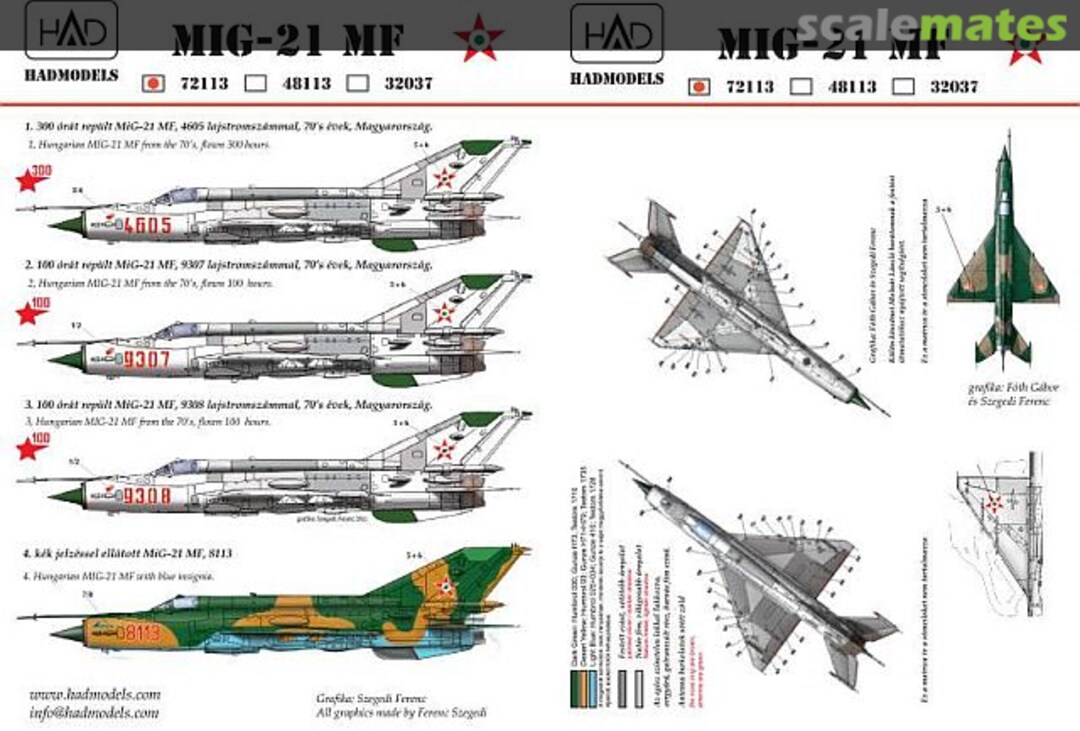 Boxart MiG-21MF Hungarische Luftwaffe 72113 HungAeroDecals