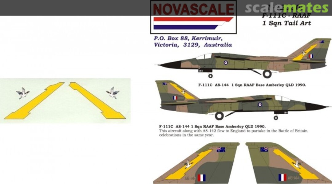 Boxart F-111C - RAAF 1 Sqn. N-72030a Novascale