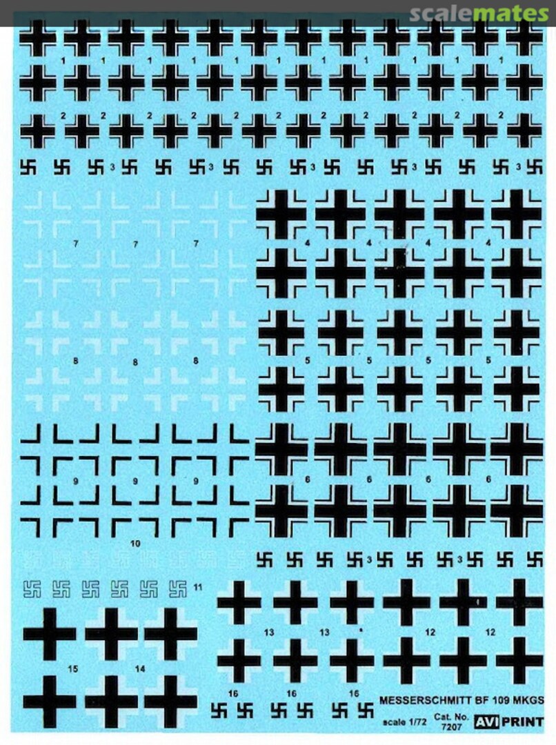 Boxart Messerschmitt Bf-109 markings AV72007 AVI Print