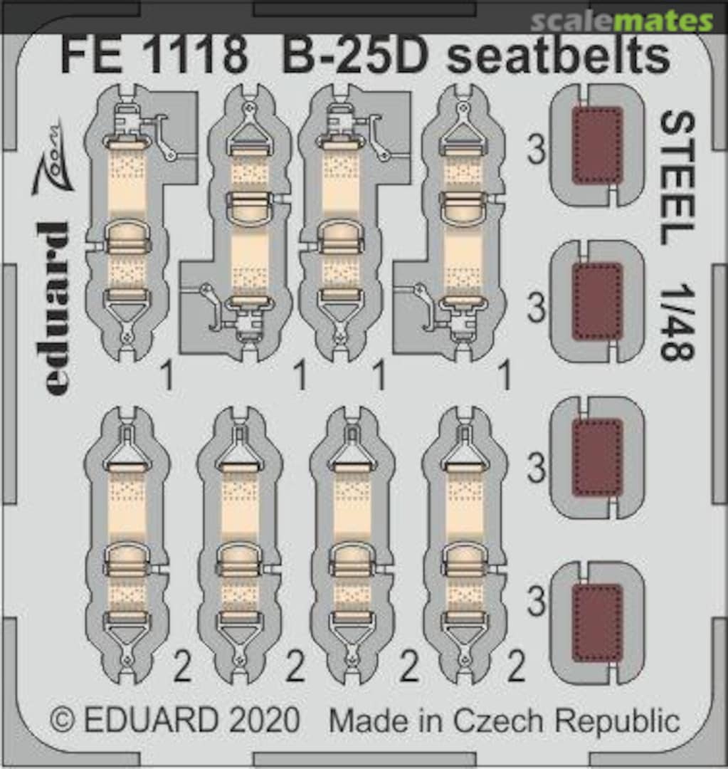 Boxart B-25D seatbelts FE1118 Eduard