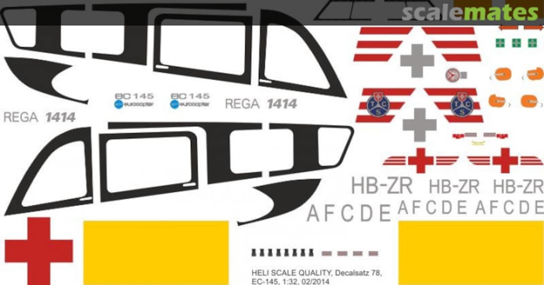 Boxart EC 145 - REGA Decal 78 Heli Scale Quality