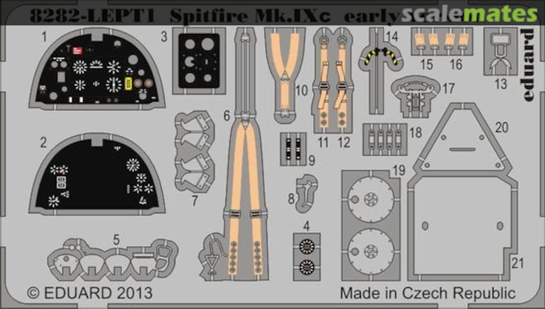 Boxart Spitfire Mk. IXc early version PE-set 8282-LEPT1 Eduard