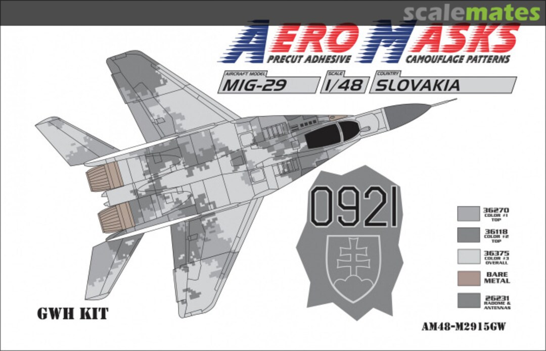 Boxart Mig-29 Slovakia AM48-M2915GW AeroMasks