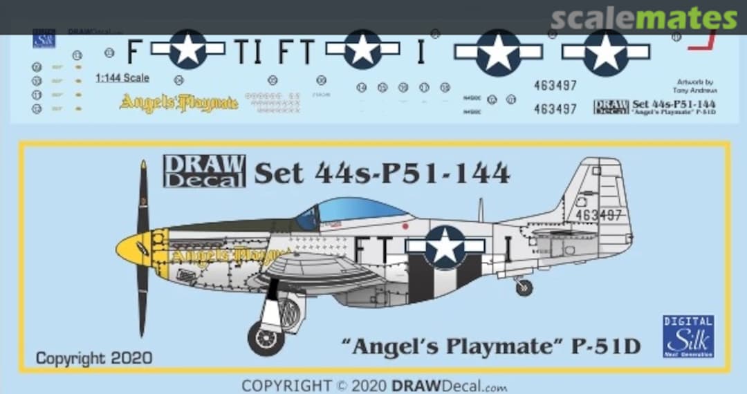 Boxart “Angel’s Playmate” P-51D 44-P51-144 Draw Decal