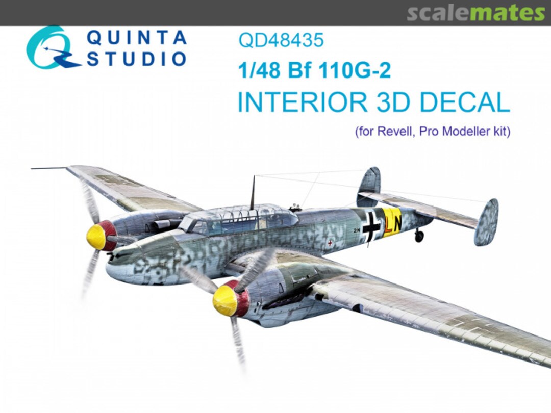 Boxart Bf 110G-2 interior 3D decals QD48435 Quinta Studio