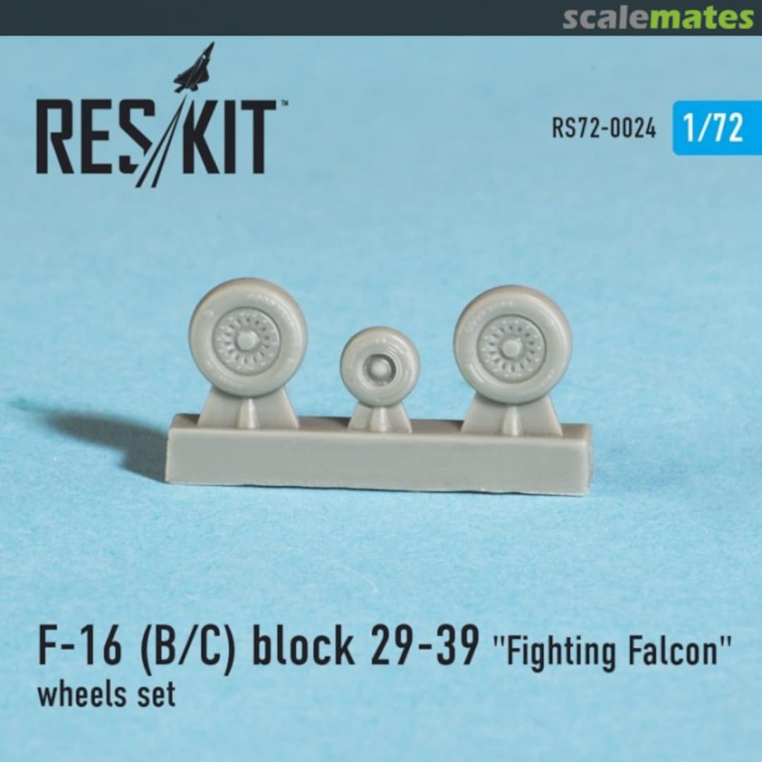 Boxart General Dynamics F-16 (B/C) block 29-39 "Fighting Falcon" wheels set RS72-0024 ResKit