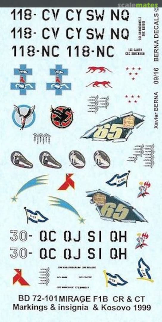 Boxart Mirage F1B/CR/CT BD 72-101 Berna Decals