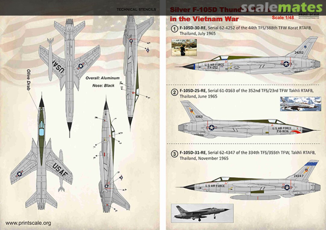 Boxart Silver F-105D Thunderchiefs in the Vietnam War 48-151 Print Scale