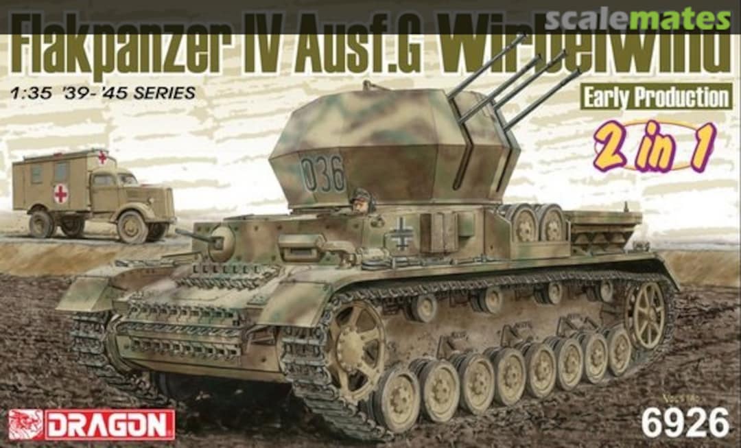 Boxart Flakpanzer IV Ausf.G Wirbelwind Early Production 6926 Dragon