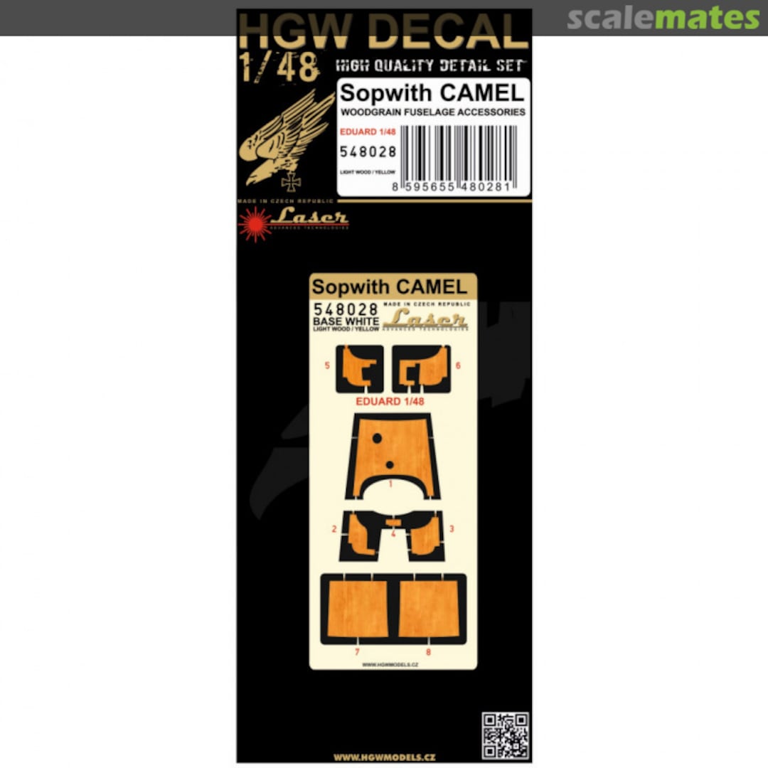 Boxart Sopwith Camel - Light Wood - Decal 548028 HGW Models