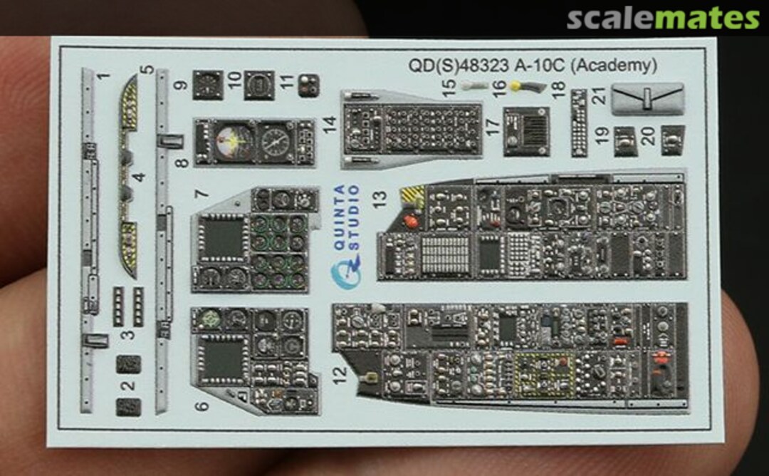 Contents A-10C Thunderbolt II interior 3D decal small version QDS-48323 Quinta Studio