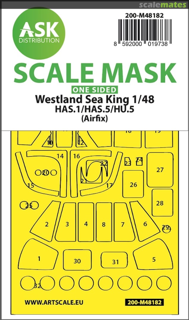 Boxart Westland Sea King HAS.1/HAS.5/HU.5 one-sided express fit mask 200-M48182 ASK