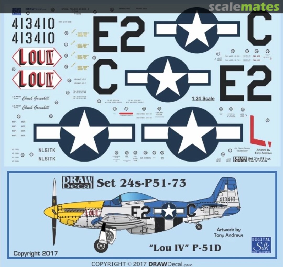 Boxart “Lou IV” P-51D 24-P51-73 Draw Decal