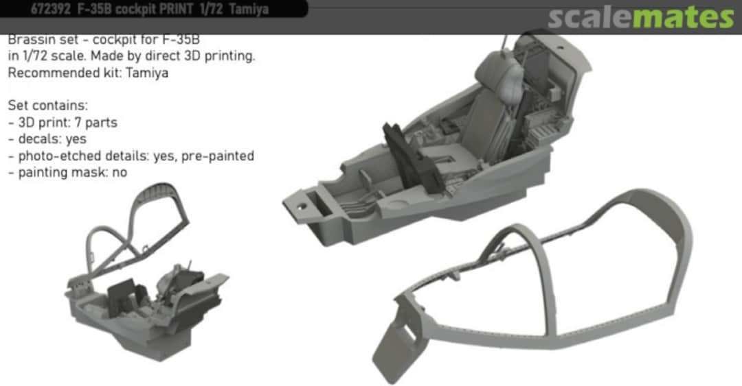 Boxart F-35B Cockpit PRINT TAMIYA 672392 Eduard