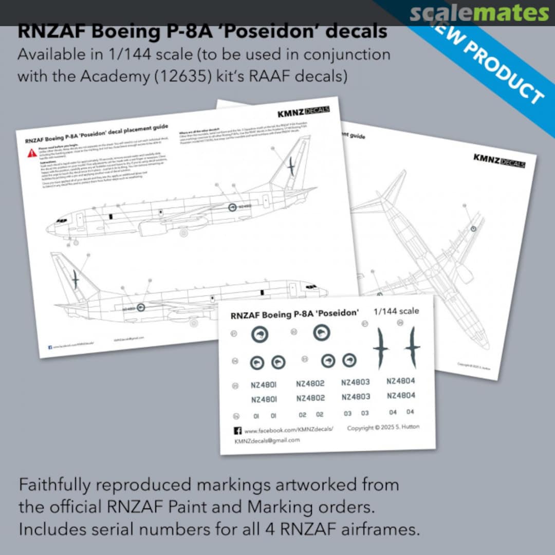 Boxart RNZAF Boeing P-8A "Poseidon"  KMNZ Decals 