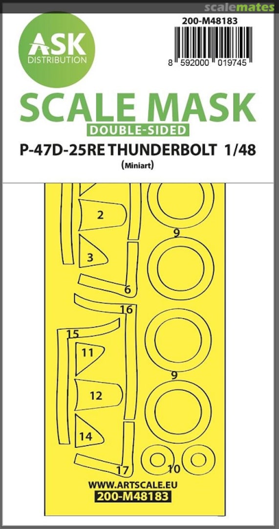 Boxart P-47D-25RE Thunderbolt double-sided express fit mask 200-M48183 ASK