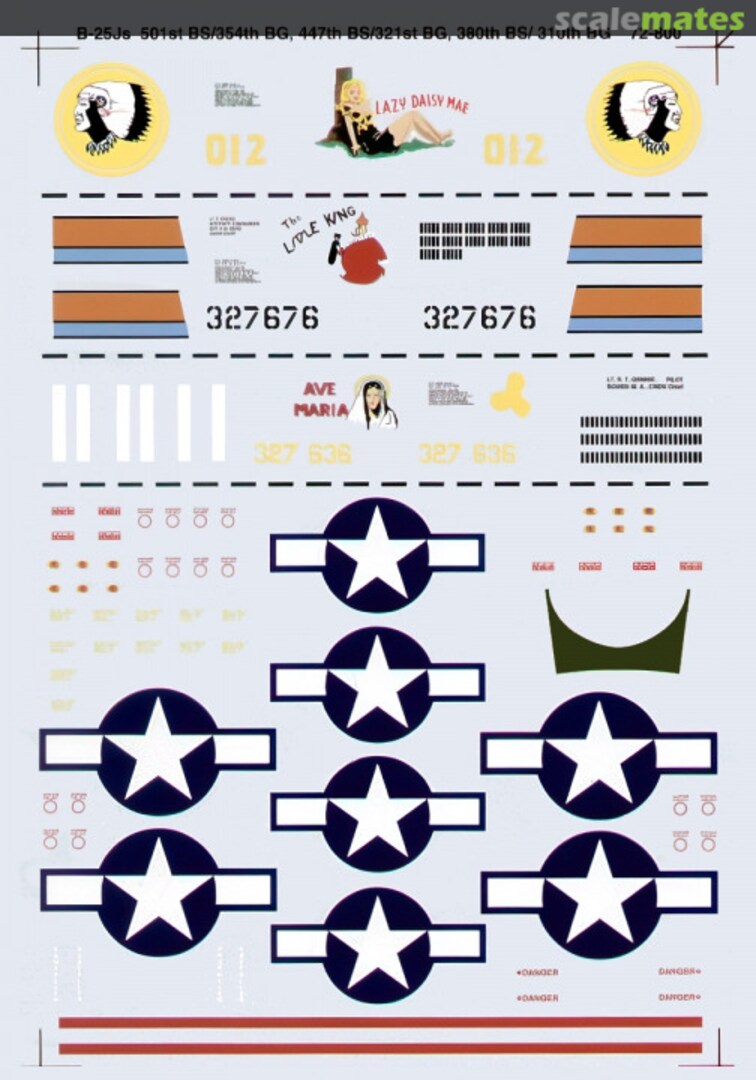 Boxart B-25J Mitchells 72-0800 Microscale