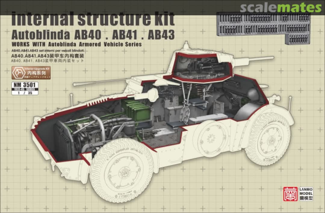 Boxart Autoblinda 41 full interior set NM3501 LANMO Model