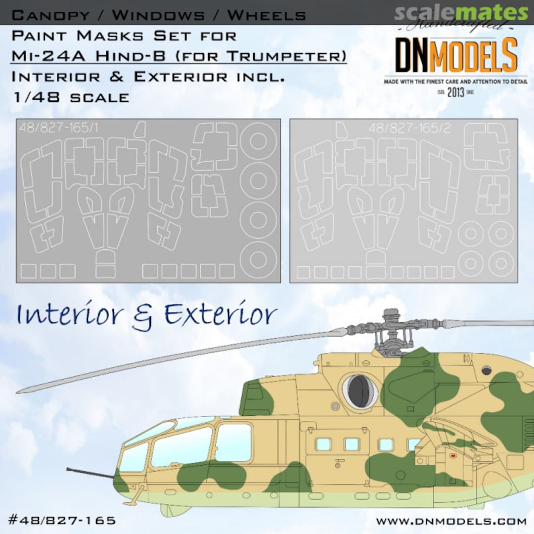 Boxart Mi-24A Hind B Canopy, Windows & Wheels Paint Mask set 48/827-165 DN Models