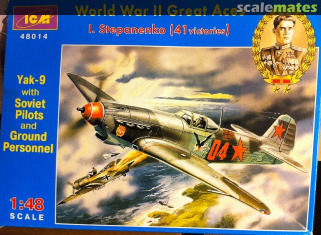 Boxart Yak-9 with Soviet Pilots and Ground Crew 48014 ICM