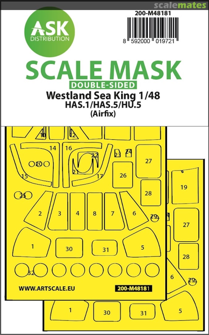 Boxart Westland Sea King HAS.1/HAS.5/HU.5 double-sided express fit mask 200-M48181 ASK