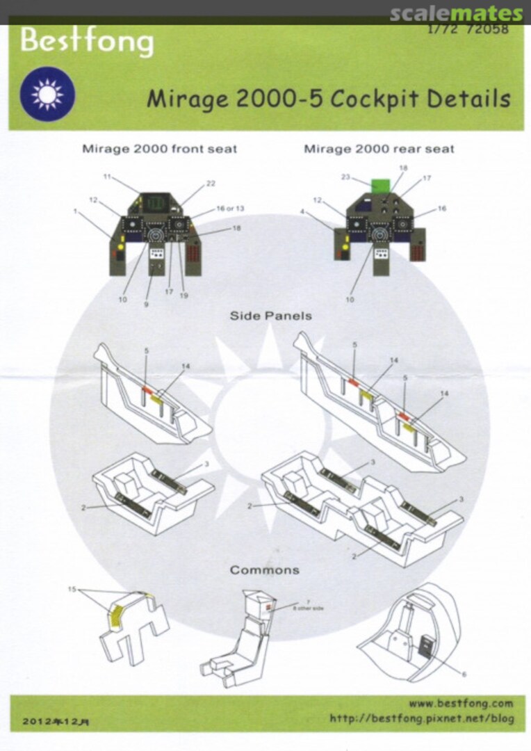 Boxart Mirage 2000-5 Cockpit details 72059 Bestfong