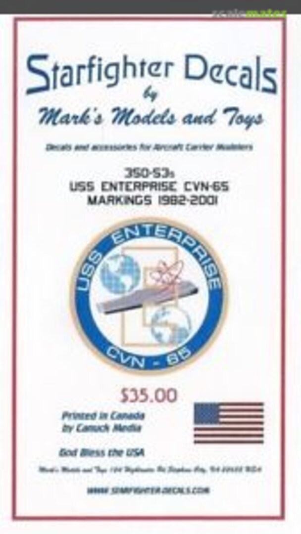 Boxart USS Enterprise CVN-65 - Markings 1982-2001 35053 Starfighter Decals